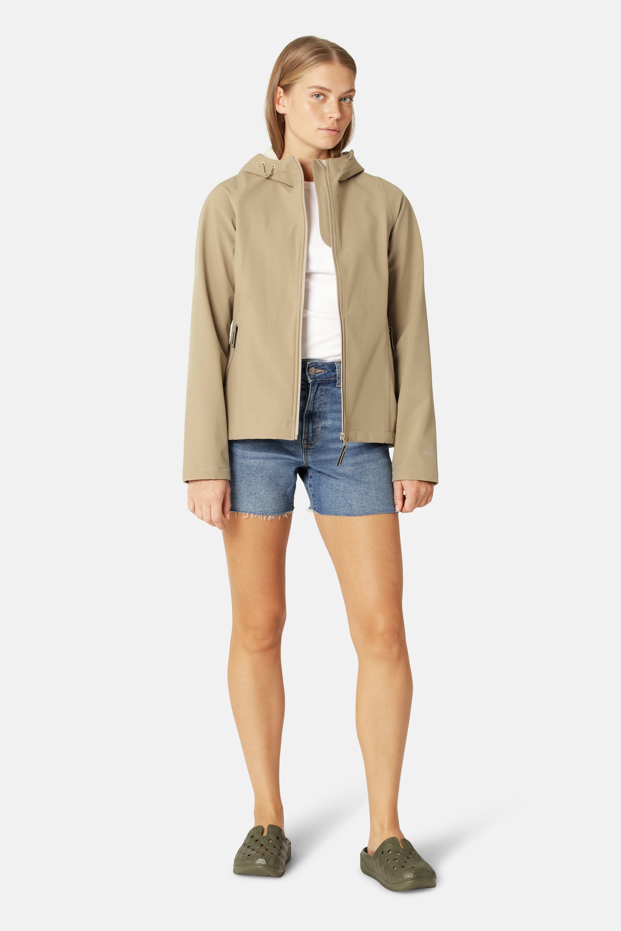 Kort Softshell Regnjacka - Greige